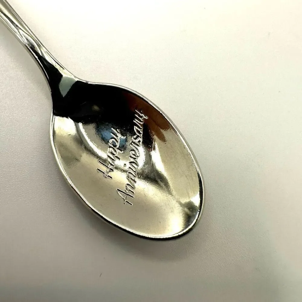 Happy 25th anniversary demitasse collector spoon